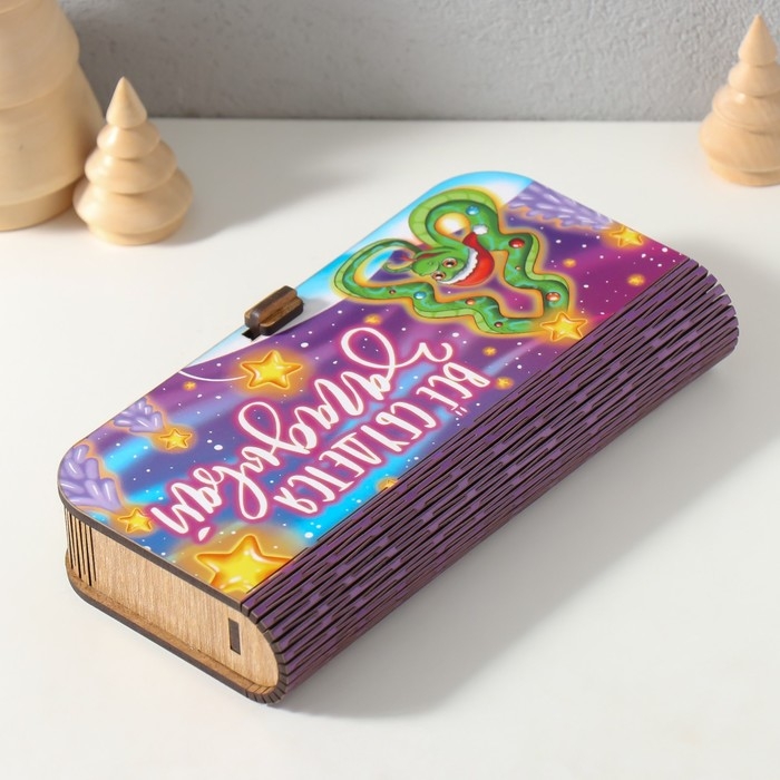 Новогодняя шкатулка  Новогодняя шкатулка "Загадывай" 17х8,5х3,5 см