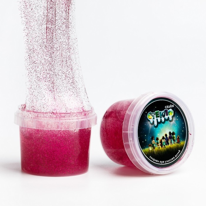 Слайм «Стекло» с вишнёвыми блёстками 100 г Слайм «Стекло» с вишнёвыми блёстками 100 г