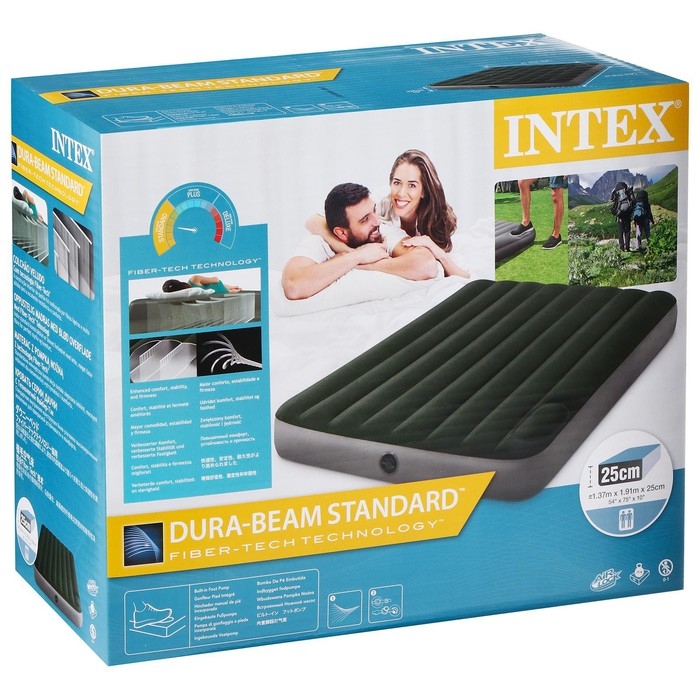 Матрас надувной DURA-BEAM FULL, 137 х 191 х 25 см, с встроенным ножным насосом, 64762 INTEX Матрас надувной DURA-BEAM FULL, 137 х 191 х 25 см, с встроенным ножным насосом, 64762 INTEX