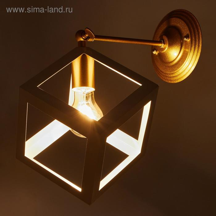 Бра  Бра "Куб" 1хE27 40Вт белый-золото 22х28х30 см