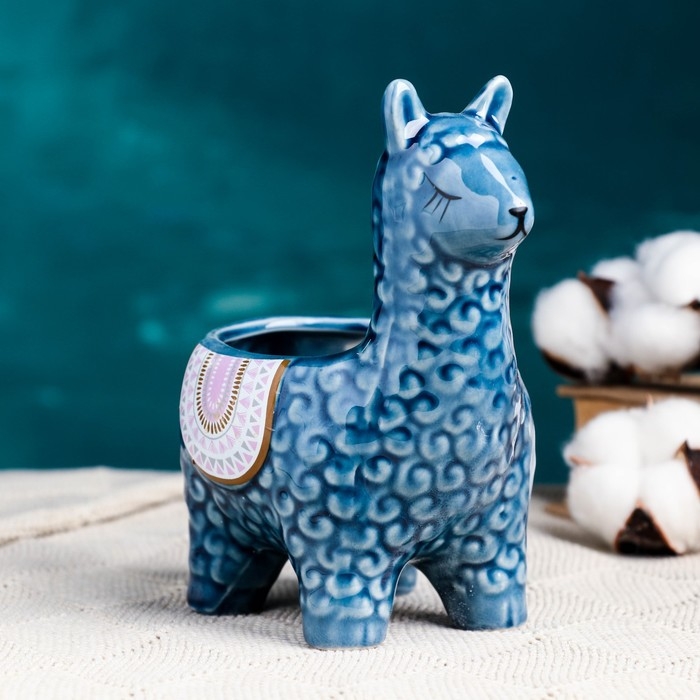 Кашпо  Кашпо "Лама Ама" 14х10х15см, 0,3 л, d-6,5, микс