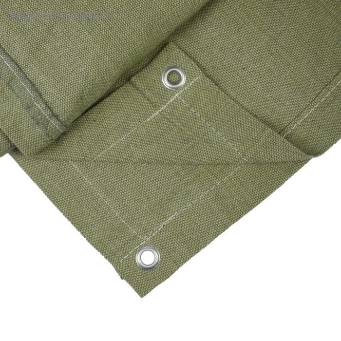 Брезент огнеупорный, 3 × 2 м, плотность 400 г/м², люверсы шаг 1 м, хаки Брезент огнеупорный, 3 × 2 м, плотность 400 г/м², люверсы шаг 1 м, хаки