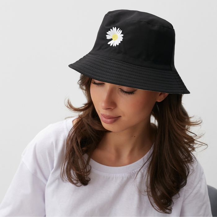 Панама двусторонняя MINAKU «Ромашка» цвет белый, размер 56-58