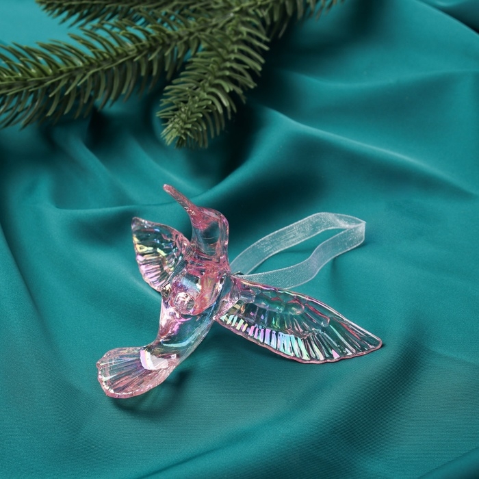 Украшение ёлочное Украшение ёлочное "Свиристель " 7,5х7 см, сиреневый перелив