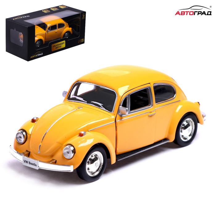 Машина металлическая VOLKSWAGEN BEETLE 1967, 1:32, открываются двери, инерция, цвет жёлтый Машина металлическая VOLKSWAGEN BEETLE 1967, 1:32, открываются двери, инерция, цвет жёлтый