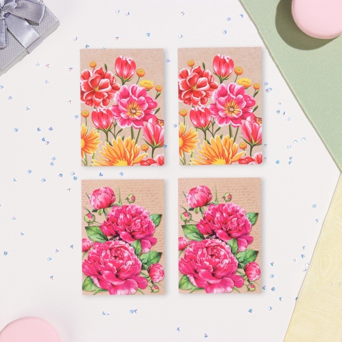 Набор мини-открыток  Набор мини-открыток "Пожелания - 4" мак, 40 штук, 5 х 7 см