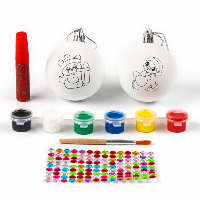 Ёлочные шары под раскраску на новый год «Змея. Волшебные истории», d = 5,5 см, новогодний набор для творчества Ёлочные шары под раскраску на новый год «Змея. Волшебные истории», d = 5,5 см, новогодний набор для творчества