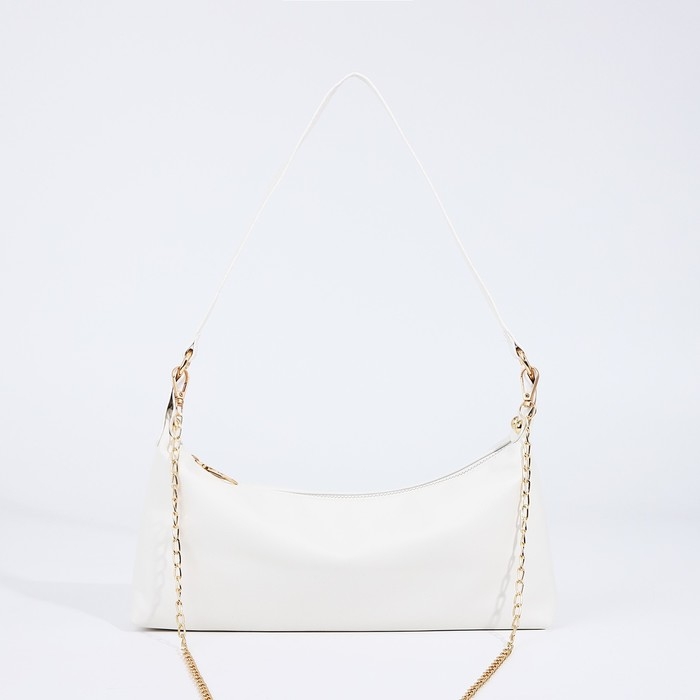 Сумка-багет на молнии, цвет белый Сумка-багет на молнии, цвет белый