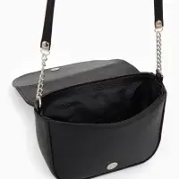 Сумка женская мессенджер TEXTURA на магните, 15&times;6&times;13 см, чёрная