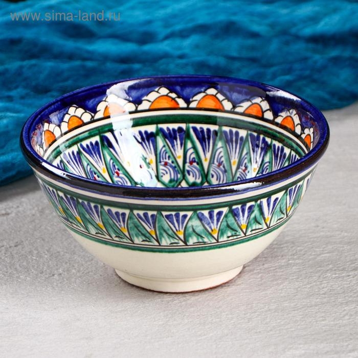 Коса Риштанская Керамика  Коса Риштанская Керамика "Цветы" 15,5 см, средняя, синий