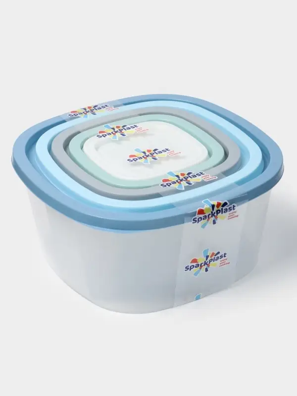 Набор пищевых контейнеров SparkPlast BioFresh, 5 шт.: 230 мл, 500 мл, 900 мл, 1.55 л, 2.65 л, пластик, крышка МИКС