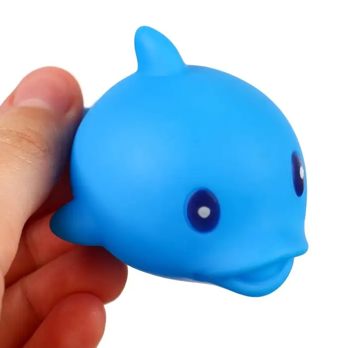 Набор резиновых игрушек для ванны Крошка Я &laquo;Поймай дельфина&raquo;, с пищалкой, сачок в комплекте, 6 шт.