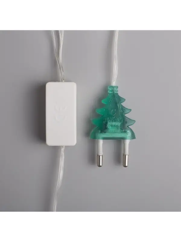 Гирлянда &laquo;Нить&raquo; 5 м с насадками &laquo;Ёжики цветные&raquo;, IP20, прозрачная нить, 20 LED, свечение мульти (RG/RB), мигание, 220 В