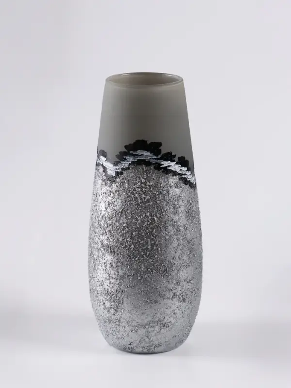 Ваза «Омега», h=26 см, стекло, светло-серая Ваза «Омега», h=26 см, стекло, светло-серая