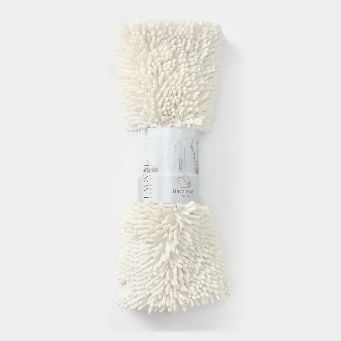 Коврик для дома LaDо́m, букли, плотность 1400 г, 50&times;80 см, белый