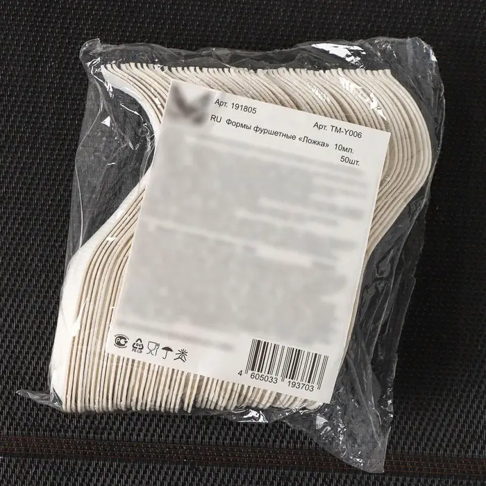 Форма одноразовая для фуршетов «Ложка»,10 мл, 2,7×12,4×2,6 см, сахарный тростник, 50 шт в упаковке, цвет белый Форма одноразовая для фуршетов «Ложка»,10 мл, 2,7×12,4×2,6 см, сахарный тростник, 50 шт в упаковке, цвет белый