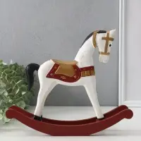Фигура дерево «Лошадка-качалка», белая с золотым седлом, 26×6.5×22.5 см Фигура дерево «Лошадка-качалка», белая с золотым седлом, 26×6.5×22.5 см