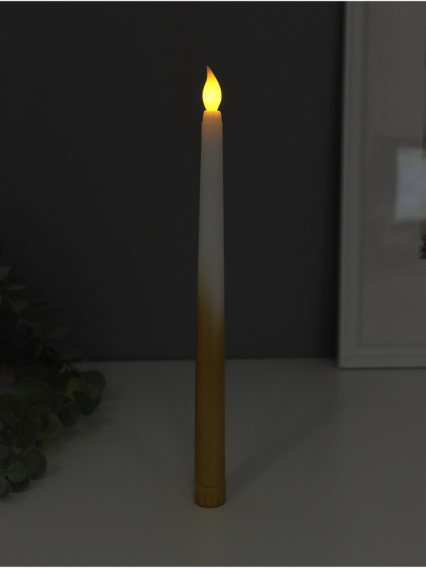 Ночник свеча "Нежность" набор 2 шт LED 2xААА серебро/золото 2х2х27,5см