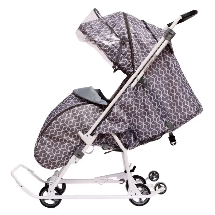 Санки-коляска «Наши детки 3-1К», принт: с ромбиками серый Санки-коляска «Наши детки 3-1К», принт: с ромбиками серый