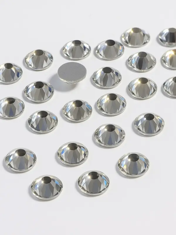 Стразы «Усечённый конус», стеклянные, d=4.8 мм, 100 шт., цвет серебряный