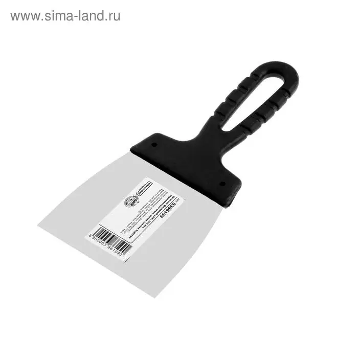 Шпатель фасадный ЛОМ, 100 мм, нержавеющая сталь, пластиковая рукоятка Шпатель фасадный ЛОМ, 100 мм, нержавеющая сталь, пластиковая рукоятка