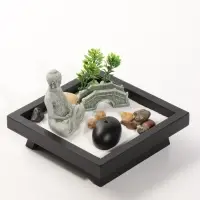 Сад камней &laquo;Будда и каменый мост&raquo;, с подставкой для благовоний, 12.5&times;12.5&times;7 см