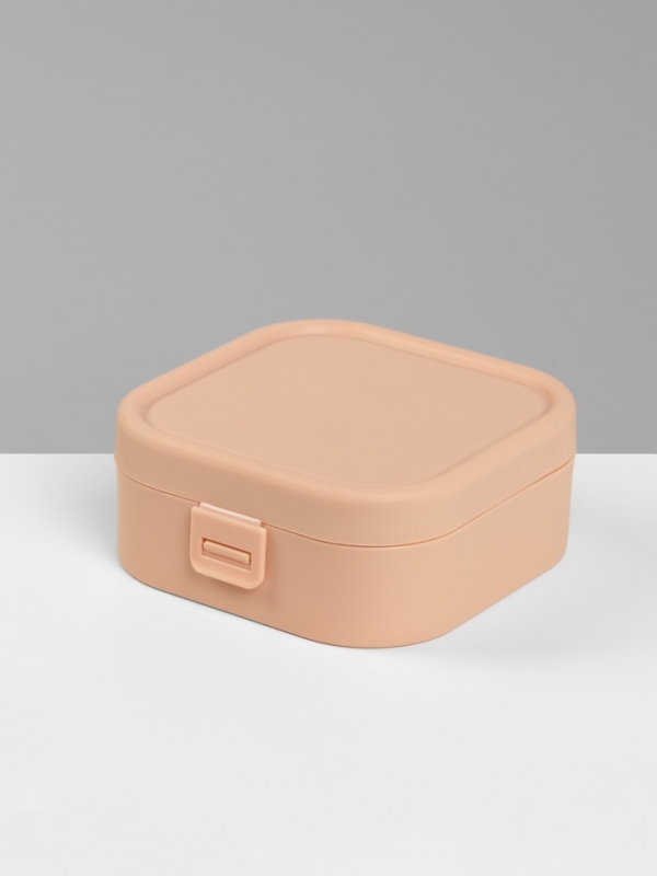 Органайзер для украшений «Шкатулка», с крючками, 9×9×3.8 см, розовый