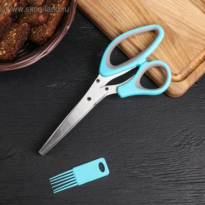 Ножницы кухонные для зелени Доляна «Шеф», 21 см, цвет МИКС Ножницы кухонные для зелени Доляна «Шеф», 21 см, цвет МИКС