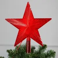 Светодиодная верхушка на ёлку &laquo;Звезда красная&raquo;, 22 см, 30 LED, 220 В, свечение красное