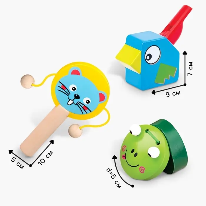 Подарочный набор музыкальных инструментов Лесная мастерская &laquo;Свистулька, кастаньета, колотушка&raquo;