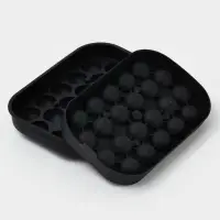 Форма для льда &laquo;Шарики&raquo;, 22 ячейки, 21&times;14&times;3.5 см, силикон, чёрная