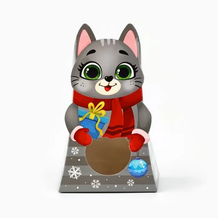 Коробка складная с окном «Котик», 9 х 15.6 х 6 см Коробка складная с окном «Котик», 9 х 15.6 х 6 см