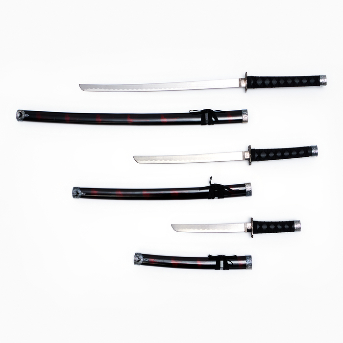 Сув. изделие катаны 3в1 на подставке, ножны дерево, черные с дымкой бордо глянец 51/77/100см Сув. изделие катаны 3в1 на подставке, ножны дерево, черные с дымкой бордо глянец 51/77/100см