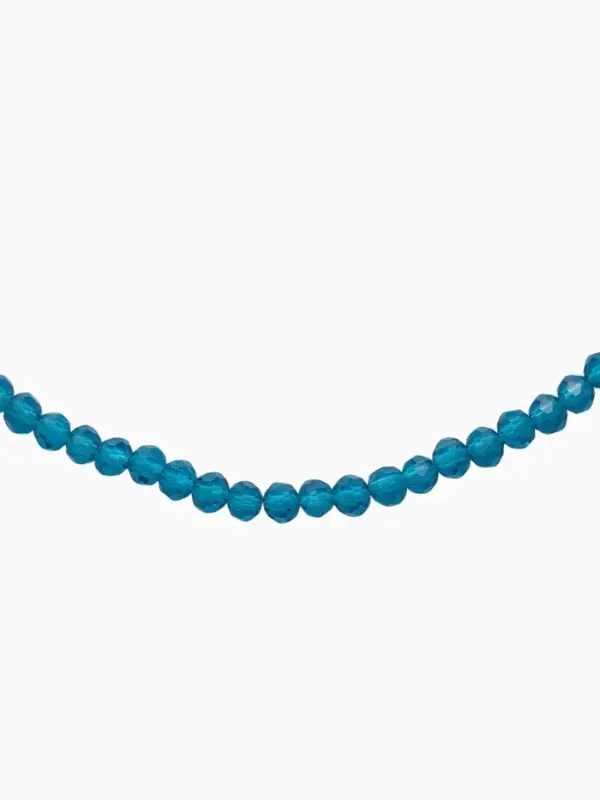 Чокер из бисера «Хрусталь», морской в серебре, 37 см + 5 см доп, цепочка