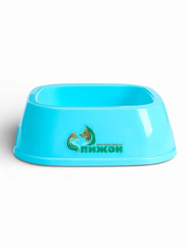 Миска, 700 мл, квадратная, пластик, голубая