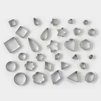 Формы для печенья Доляна &laquo;Ассорти&raquo;, набор 30 шт., в кейсе, нержавеющая сталь, серебристые