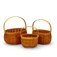 Корзина плетёная для хранения Wif, с ручкой, лоза, коричневая, набор 3 шт.