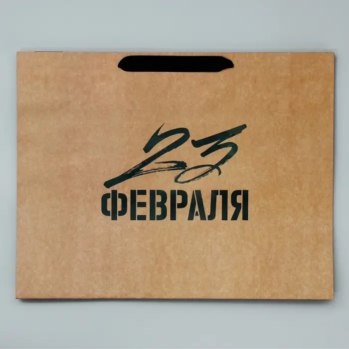 Пакет подарочный крафтовый, упаковка, &laquo;С 23 февраля&raquo;, L 40&times;31&times;11.5 см
