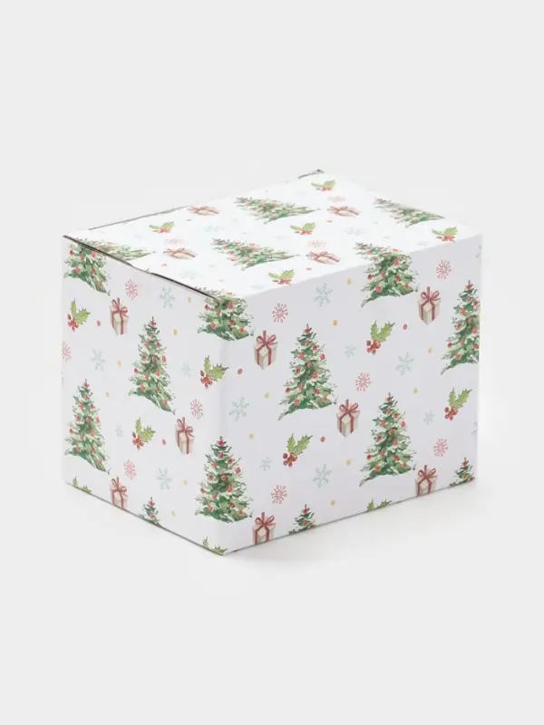 Кружка Доляна «Уютный новый год. Ромб», 370 мл, фарфор, белая