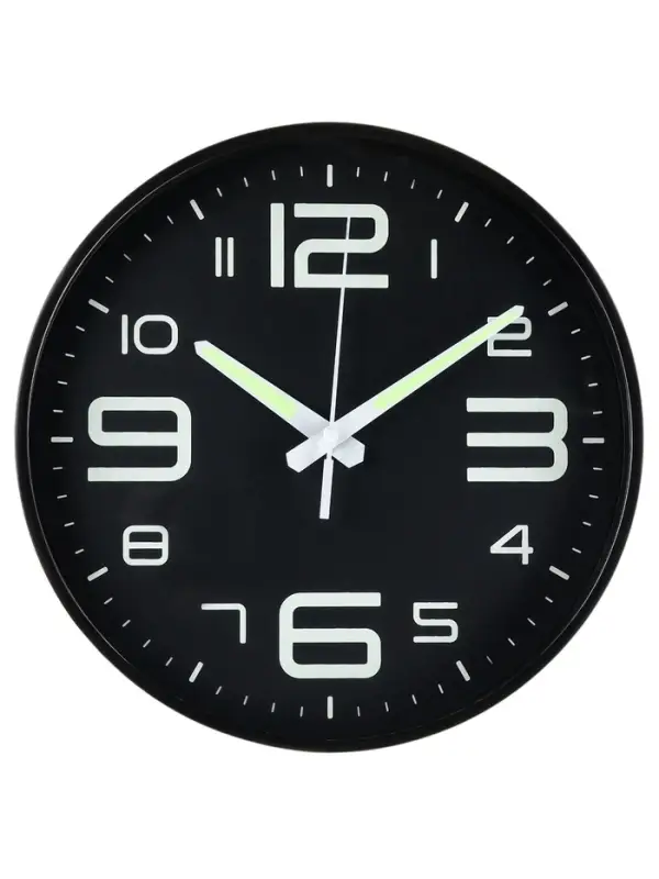 Часы настенные интерьерные &laquo;Классика&raquo;, плавный ход, светящиеся, d=25 см