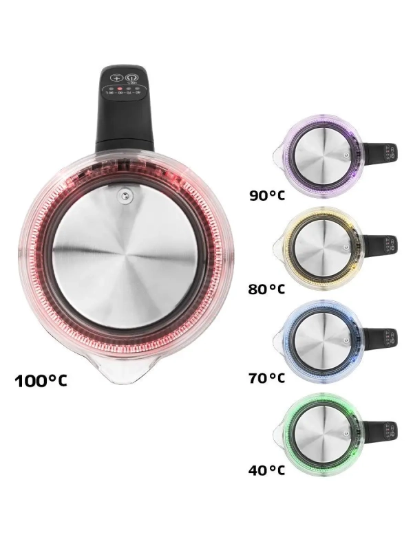 Чайник электрический стеклянный с подсветкой КТ-656 - 1.5 л