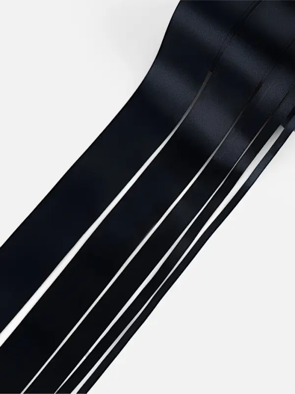 Атласная лента, набор 5 шт., 6/10/20/40/50 мм, 23&plusmn;1 м, чёрная №39