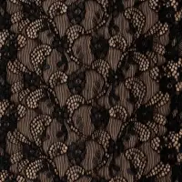 Кружевная эластичная ткань, 180 мм, 2.7&plusmn;0.5 м, чёрная
