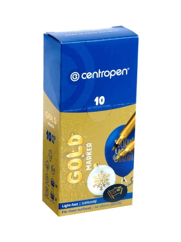 Маркер для декора Centropen 2690, перманентный, узел 3.8 мм, линия 1.5-3.0 мм, золотой