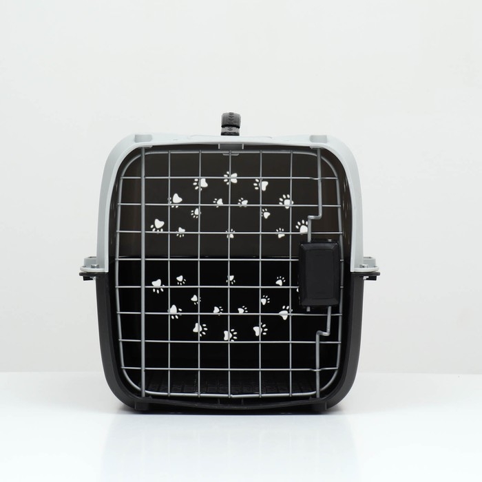 Переноска для животных пластиковая с металлической дверью 47 х 30 х 35 см, вес до 12 кг, серая  9347 Переноска для животных пластиковая с металлической дверью 47 х 30 х 35 см, вес до 12 кг, серая  9347
