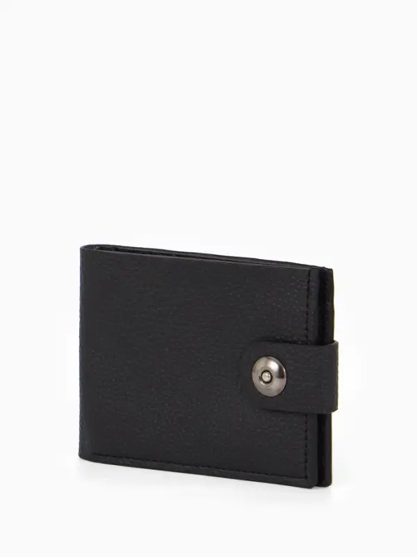 Портмоне мужское на магните, отдел для купюр, для карт, цвет чёрный