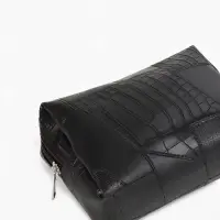 Косметичка ONE COLOR, на молнии, искусственная кожа, чёрная