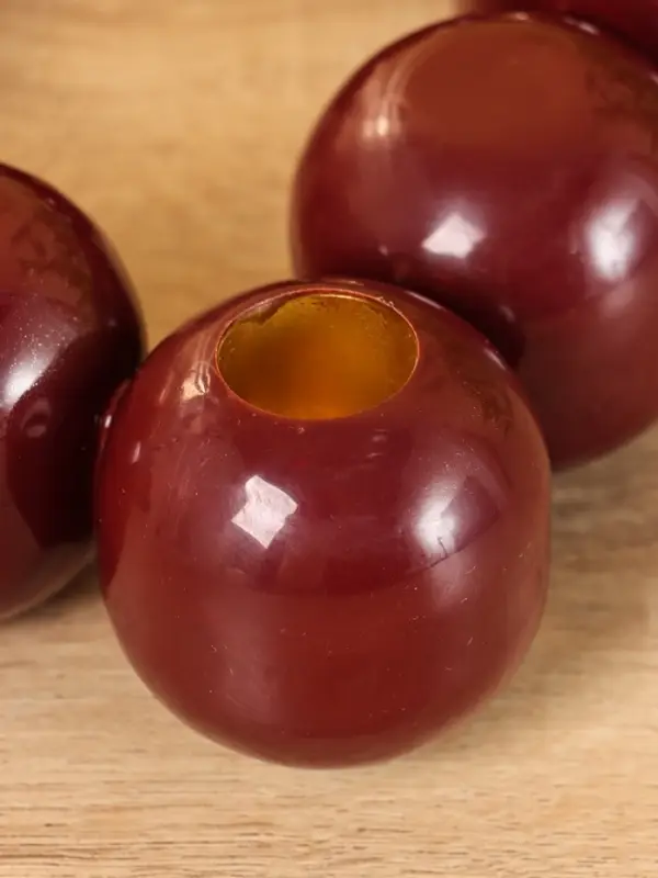 Подсвечник на 4 свечи «Бусы», с 12 сферами, 20.5×20.5×5.5 см, сливовый