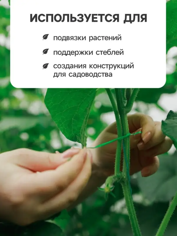 Проволока подвязочная, 10 см, в наборе 100 шт., зелёная, Greengo