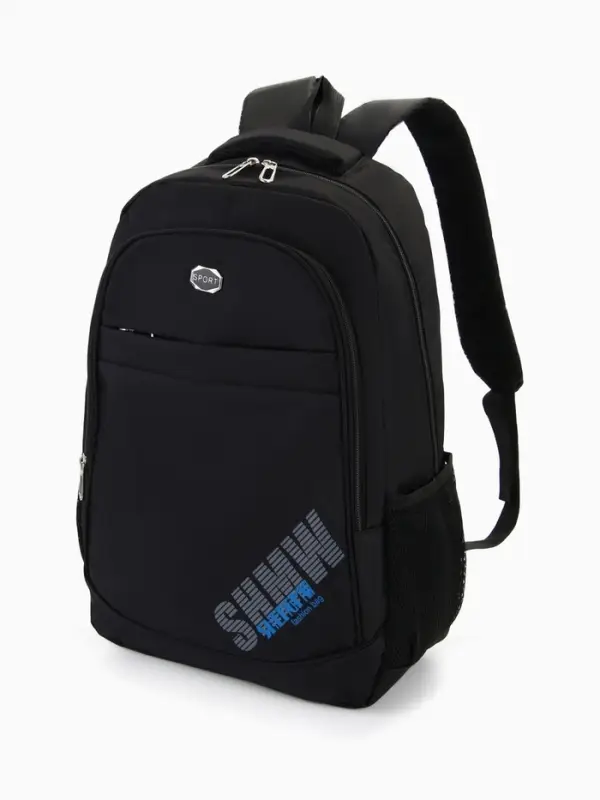 Рюкзак молодёжный, 4 кармана, 35&times;16&times;50 см, чёрный